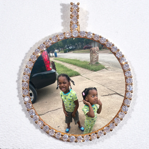 LARGE 3D CIRCLE CUSTOM PICTURE PENDANT
