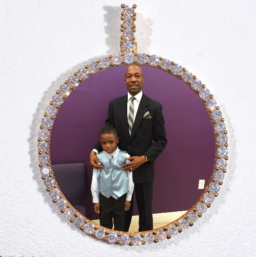 LARGE 3D CIRCLE CUSTOM PICTURE PENDANT