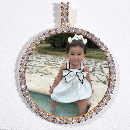 LARGE 3D CIRCLE CUSTOM PICTURE PENDANT