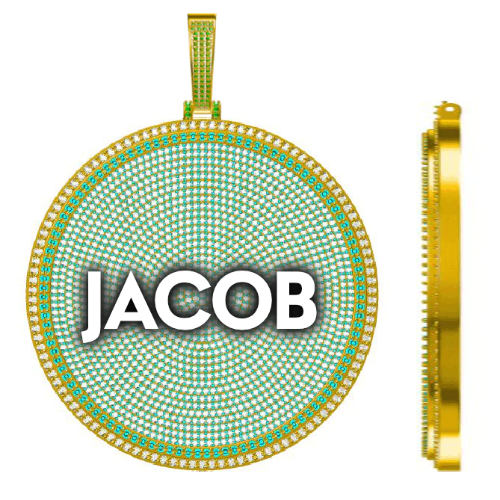 CUSTOM LETTER NECKLACE 3D BIG DISC
