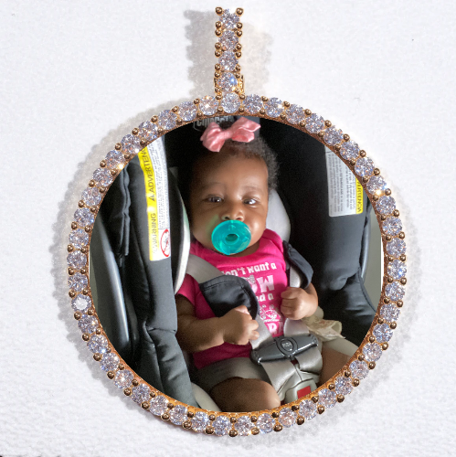 LARGE 3D CIRCLE CUSTOM PICTURE PENDANT