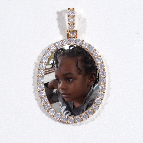 3D Oval Custom Picture Pendant