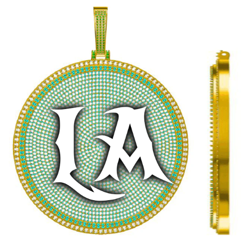 CUSTOM LETTER NECKLACE 3D BIG DISC
