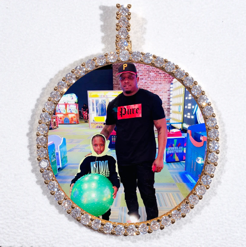LARGE 3D CIRCLE CUSTOM PICTURE PENDANT