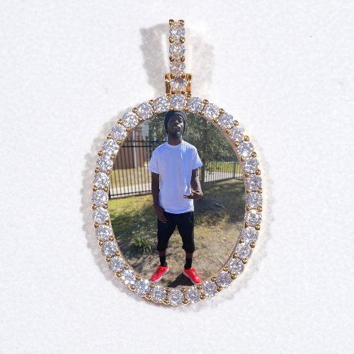 3D Oval Custom Picture Pendant