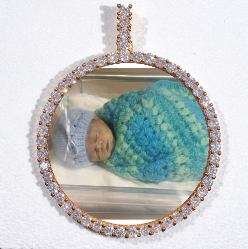 LARGE 3D CIRCLE CUSTOM PICTURE PENDANT