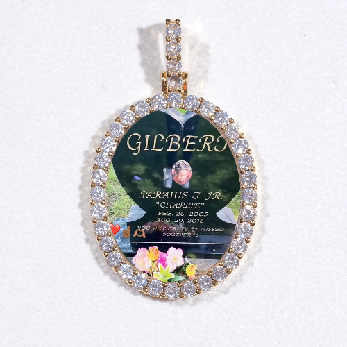 3D Oval Custom Picture Pendant