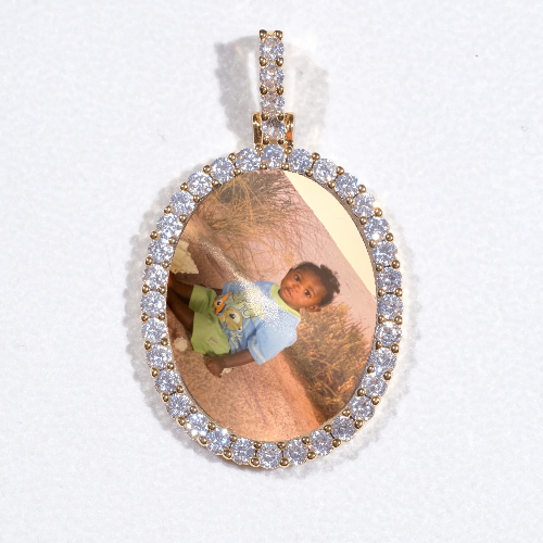3D Oval Custom Picture Pendant