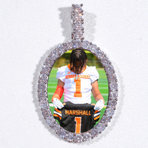 Large 3D Oval Custom Picture Pendant