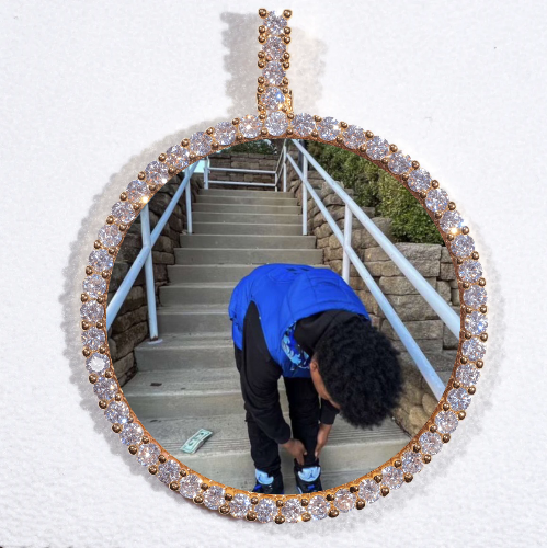 LARGE 3D CIRCLE CUSTOM PICTURE PENDANT