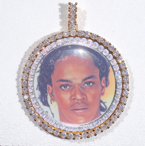LARGE 3D CIRCLE CUSTOM PICTURE PENDANT