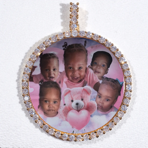 LARGE 3D CIRCLE CUSTOM PICTURE PENDANT