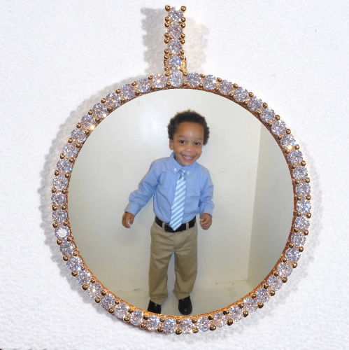 LARGE 3D CIRCLE CUSTOM PICTURE PENDANT