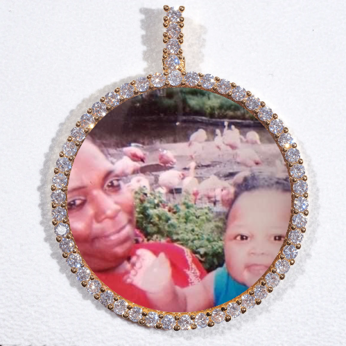 LARGE 3D CIRCLE CUSTOM PICTURE PENDANT