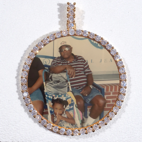 LARGE 3D CIRCLE CUSTOM PICTURE PENDANT