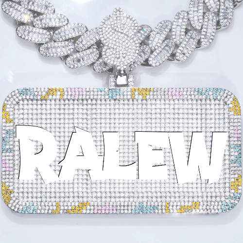CUSTOM LETTER NECKLACE 3D COLORFUL SQUARE