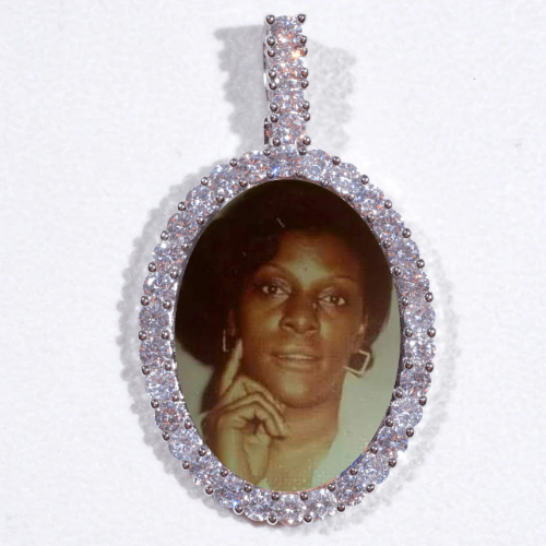 Large 3D Oval Custom Picture Pendant