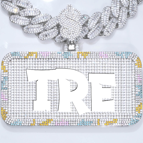 CUSTOM LETTER NECKLACE 3D COLORFUL SQUARE
