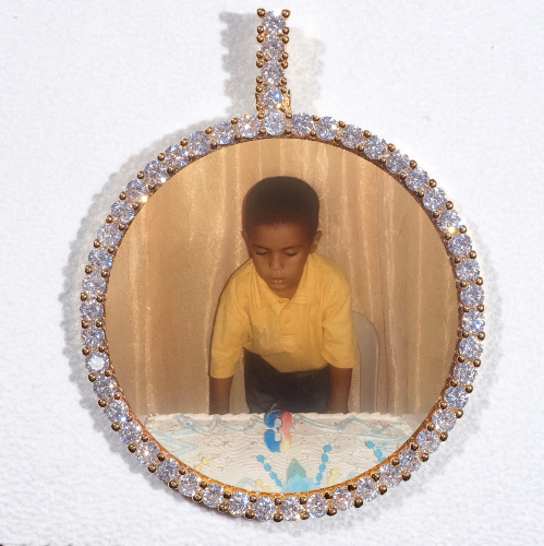 LARGE 3D CIRCLE CUSTOM PICTURE PENDANT