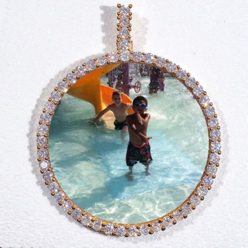 LARGE 3D CIRCLE CUSTOM PICTURE PENDANT