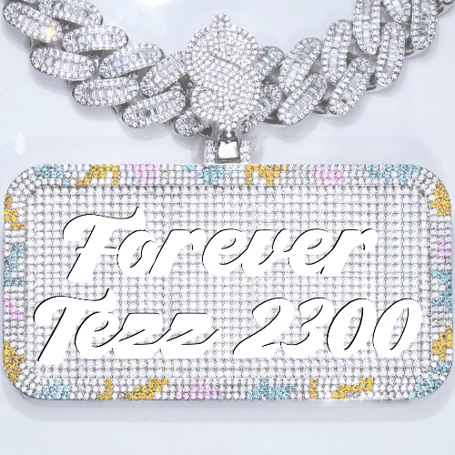 CUSTOM LETTER NECKLACE 3D COLORFUL SQUARE