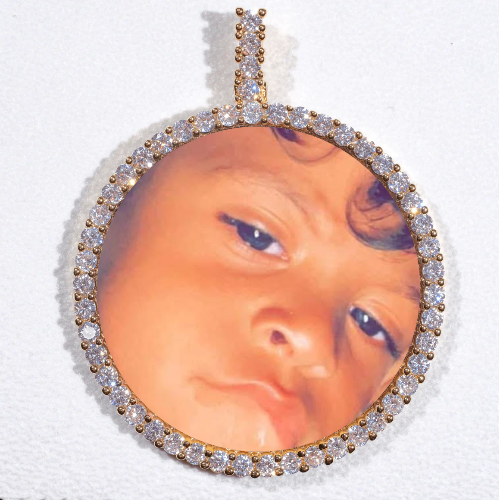 LARGE 3D CIRCLE CUSTOM PICTURE PENDANT
