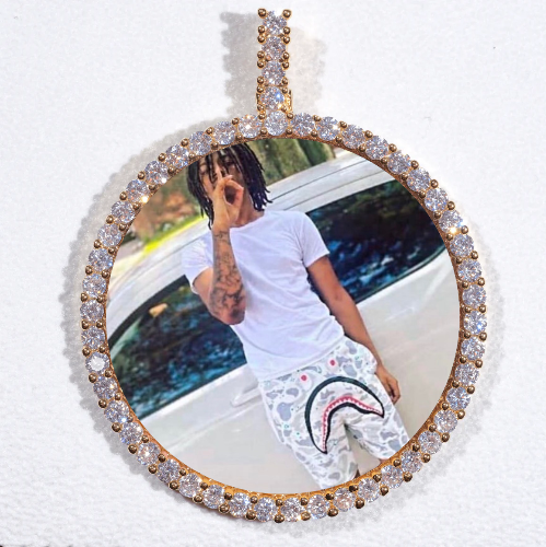 LARGE 3D CIRCLE CUSTOM PICTURE PENDANT