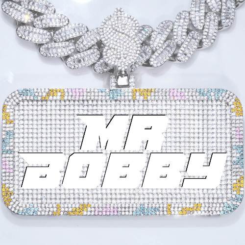 CUSTOM LETTER NECKLACE 3D COLORFUL SQUARE