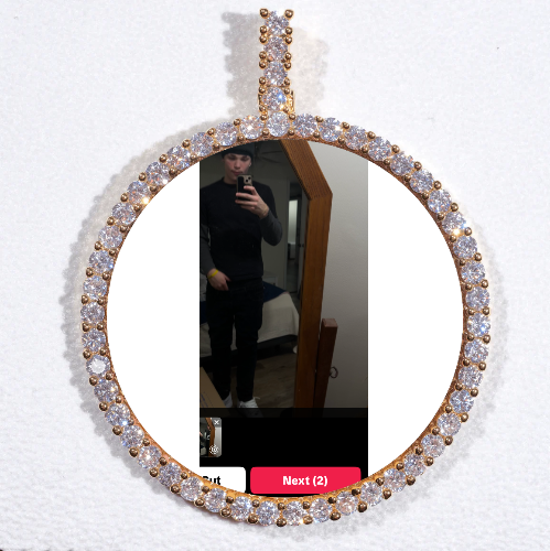 LARGE 3D CIRCLE CUSTOM PICTURE PENDANT