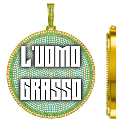 CUSTOM LETTER NECKLACE 3D BIG DISC