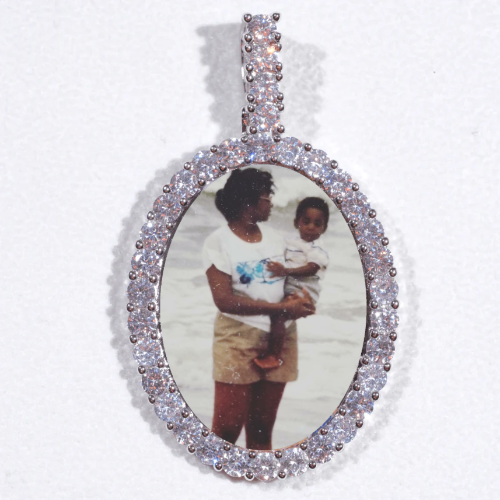 Large 3D Oval Custom Picture Pendant