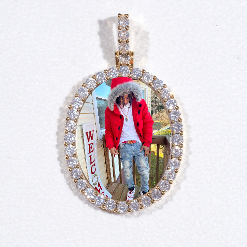 3D Oval Custom Picture Pendant