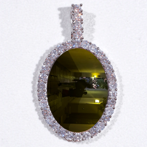 Large 3D Oval Custom Picture Pendant
