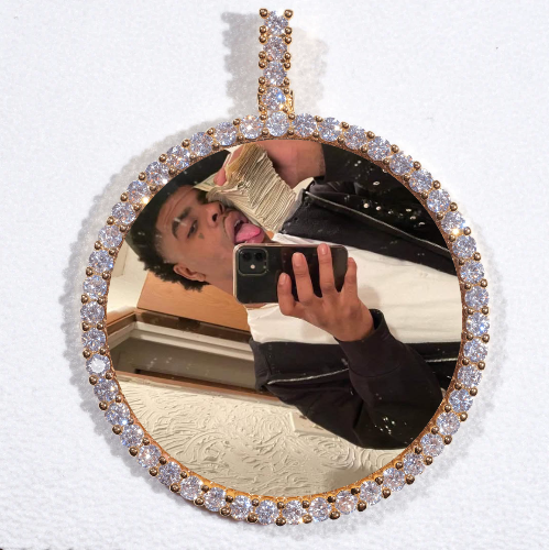 LARGE 3D CIRCLE CUSTOM PICTURE PENDANT