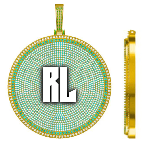 CUSTOM LETTER NECKLACE 3D BIG DISC