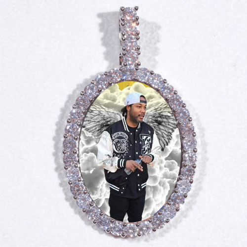 Large 3D Oval Custom Picture Pendant