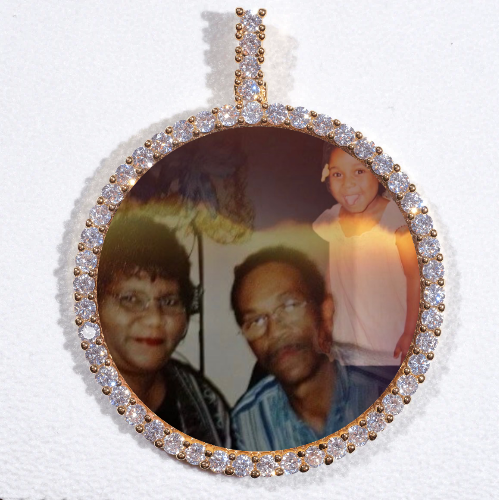 LARGE 3D CIRCLE CUSTOM PICTURE PENDANT