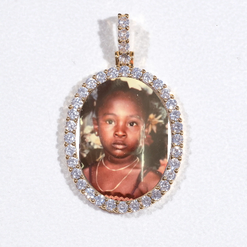 3D Oval Custom Picture Pendant