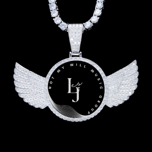 925S & VVS Moissanite 3D Wing Custom Picture Pendant