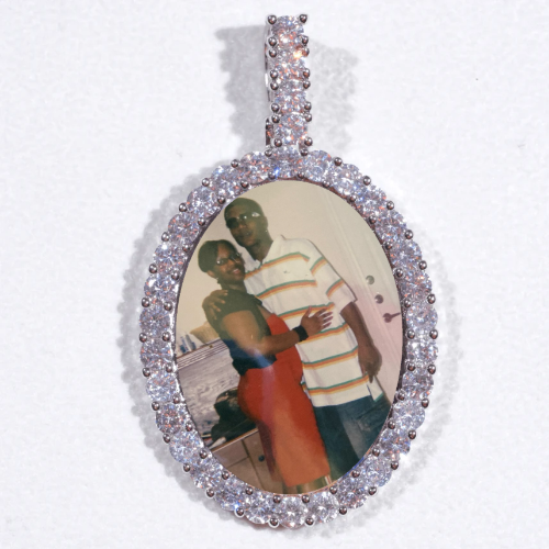 Large 3D Oval Custom Picture Pendant