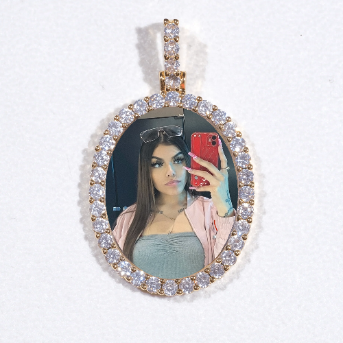 3D Oval Custom Picture Pendant