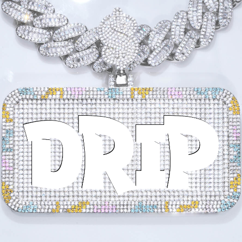 CUSTOM LETTER NECKLACE 3D COLORFUL SQUARE