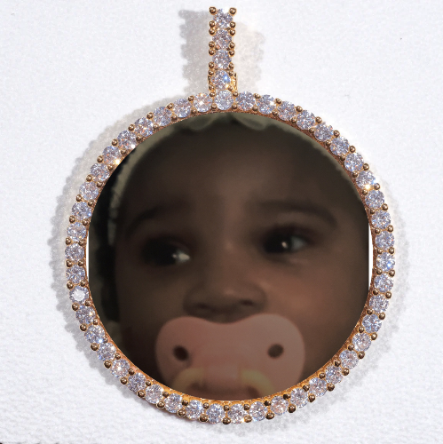 LARGE 3D CIRCLE CUSTOM PICTURE PENDANT