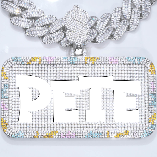 CUSTOM LETTER NECKLACE 3D COLORFUL SQUARE