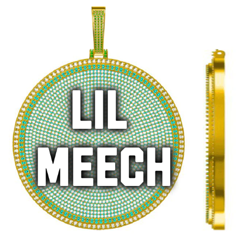 CUSTOM LETTER NECKLACE 3D BIG DISC