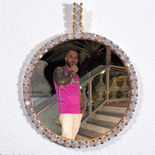 LARGE 3D CIRCLE CUSTOM PICTURE PENDANT