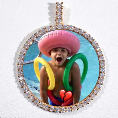 LARGE 3D CIRCLE CUSTOM PICTURE PENDANT