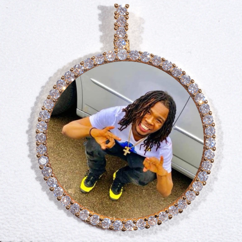 LARGE 3D CIRCLE CUSTOM PICTURE PENDANT