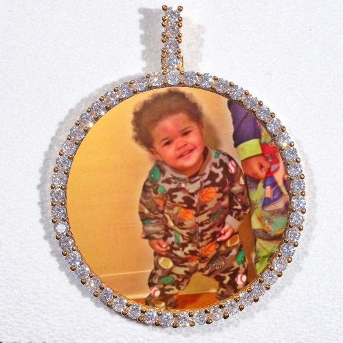 LARGE 3D CIRCLE CUSTOM PICTURE PENDANT