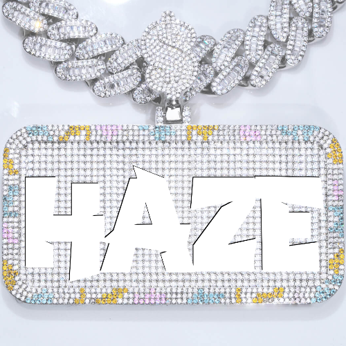 CUSTOM LETTER NECKLACE 3D COLORFUL SQUARE